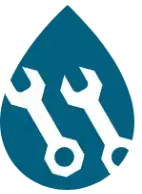 drainworks raindrop logo with wrenches