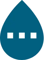 drainworks raindrop logo with three white small squares